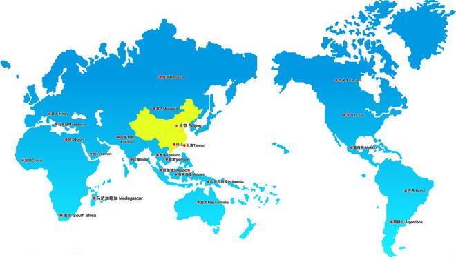 China in World Map